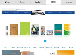 How journalbooks.com looks like on a tablet such as an iPad.