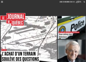 How journaldequebec.com looks like on a tablet such as an iPad.