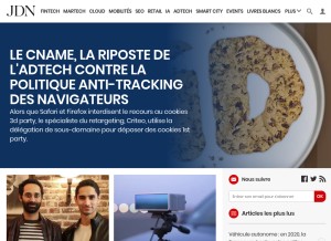 How journaldunet.fr looks like on a tablet such as an iPad.