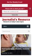 How journalistsresource.org looks like on a mobile device such as an iPhone.