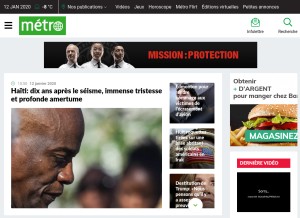 How journalmetro.com looks like on a tablet such as an iPad.