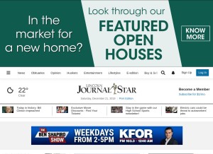 How journalstar.com looks like on a tablet such as an iPad.