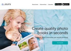 How journiapp.com looks like on a tablet such as an iPad.