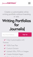 How journoportfolio.com looks like on a mobile device such as an iPhone.