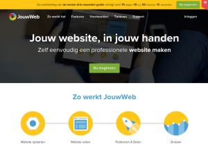 How jouwweb.nl looks like on a tablet such as an iPad.
