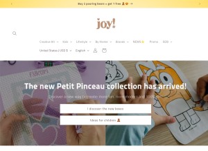 How joy-cadeaux.ch looks like on a tablet such as an iPad.