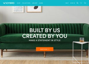 How joybird.com looks like on a tablet such as an iPad.