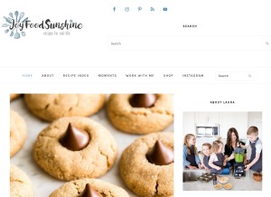 How joyfoodsunshine.com looks like on a tablet such as an iPad.