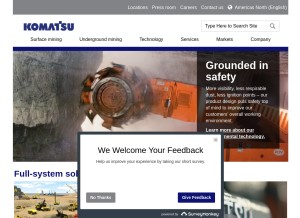 How joyglobal.com looks like on a tablet such as an iPad.