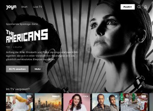 How joyn.de looks like on a tablet such as an iPad.