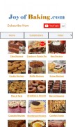How joyofbaking.com looks like on a mobile device such as an iPhone.