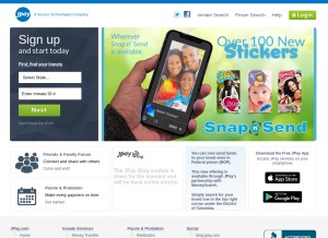 How jpay.com looks like on a tablet such as an iPad.