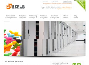 How jpberlin.de looks like on a tablet such as an iPad.