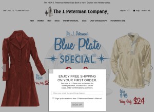 How jpeterman.com looks like on a tablet such as an iPad.