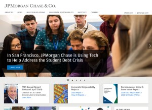 How jpmorganchase.com looks like on a tablet such as an iPad.