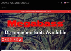 How jpnfishingtackle.com looks like on a tablet such as an iPad.