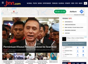 How jpnn.com looks like on a tablet such as an iPad.