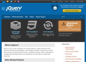 How jquery.com looks like on a tablet such as an iPad.