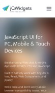 How jqwidgets.com looks like on a mobile device such as an iPhone.