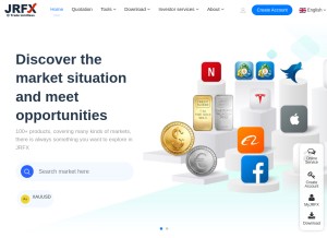 How jrfx.com looks like on a tablet such as an iPad.