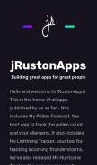 How jrustonapps.com looks like on a mobile device such as an iPhone.