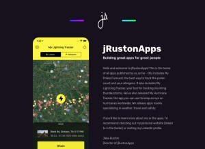 How jrustonapps.info looks like on a tablet such as an iPad.
