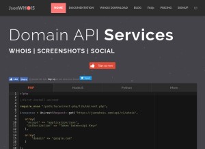 How jsonwhois.com looks like on a tablet such as an iPad.