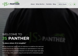 How jspanther.com looks like on a tablet such as an iPad.