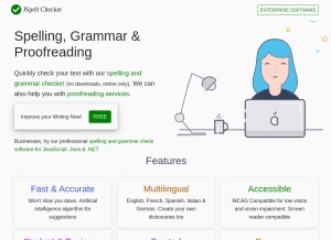 How jspell.com looks like on a tablet such as an iPad.