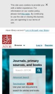 How jstor.org looks like on a mobile device such as an iPhone.