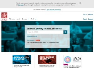 How jstor.org looks like on a tablet such as an iPad.