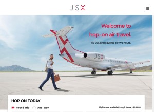 How jsx.com looks like on a tablet such as an iPad.