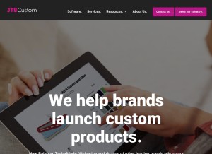 How jtbcustom.com looks like on a tablet such as an iPad.