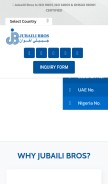 How jubailibros.com looks like on a mobile device such as an iPhone.