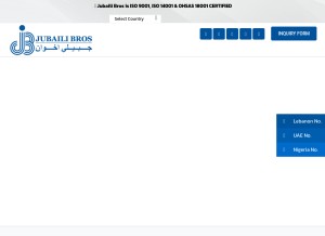 How jubailibros.com looks like on a tablet such as an iPad.