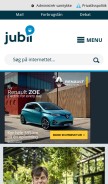 How jubii.dk looks like on a mobile device such as an iPhone.