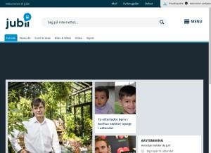 How jubii.dk looks like on a tablet such as an iPad.