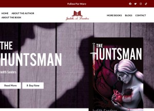 How judithsandersbooks.com looks like on a tablet such as an iPad.