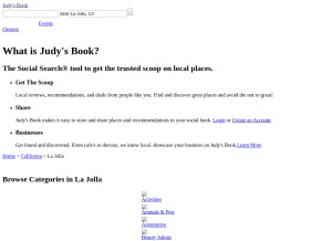 How judysbook.com looks like on a tablet such as an iPad.
