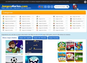 How juegosdiarios.com looks like on a tablet such as an iPad.