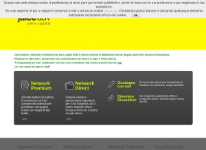 How juiceadv.com looks like on a tablet such as an iPad.