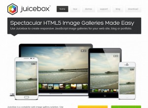 How juicebox.net looks like on a tablet such as an iPad.