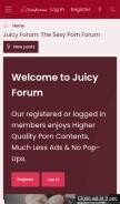 How juicyforum.com looks like on a mobile device such as an iPhone.