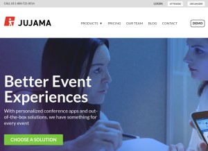 How jujama.com looks like on a tablet such as an iPad.