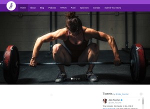 How juliefoucher.com looks like on a tablet such as an iPad.