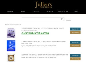 How julienslive.com looks like on a tablet such as an iPad.