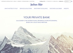 How juliusbaer.com looks like on a tablet such as an iPad.