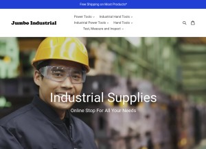 How jumboindustrial.com looks like on a tablet such as an iPad.