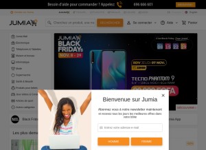 How jumia.cm looks like on a tablet such as an iPad.