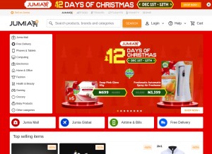 How jumia.co looks like on a tablet such as an iPad.